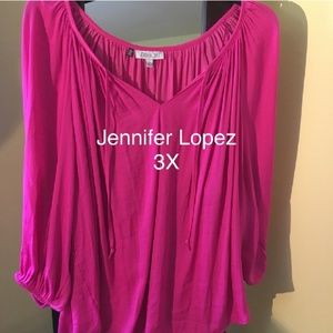 Jennifer Lopez silky Pink Top 3x